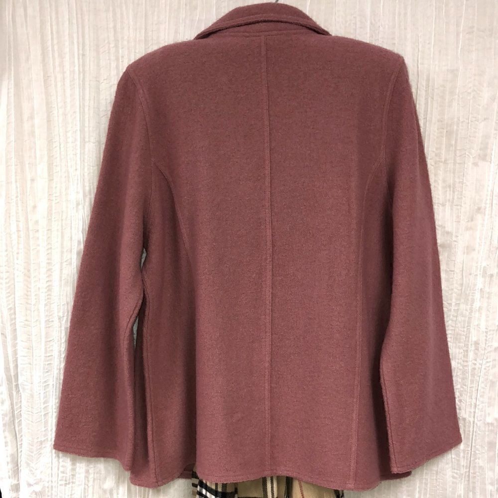 Alfred Dunner M Wool Overcoat Light Jacket in Raspberry Smoothie Pink - Picture 4 of 15